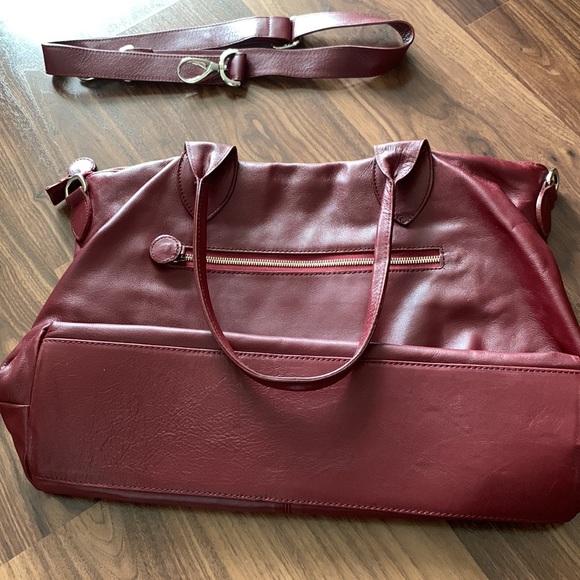 SOLD no longer available - Burgundy Leather Tote - Picture 2 of 15